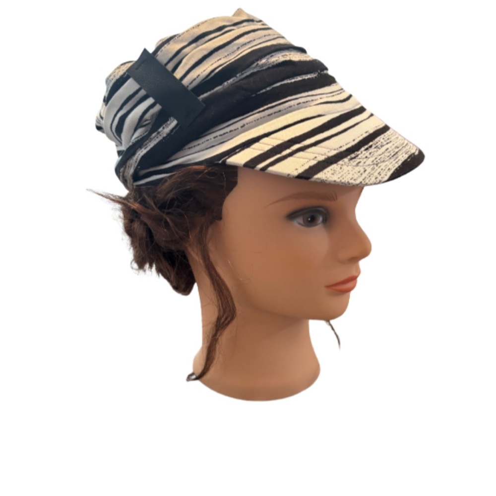 Striped Black and White Women's Cap